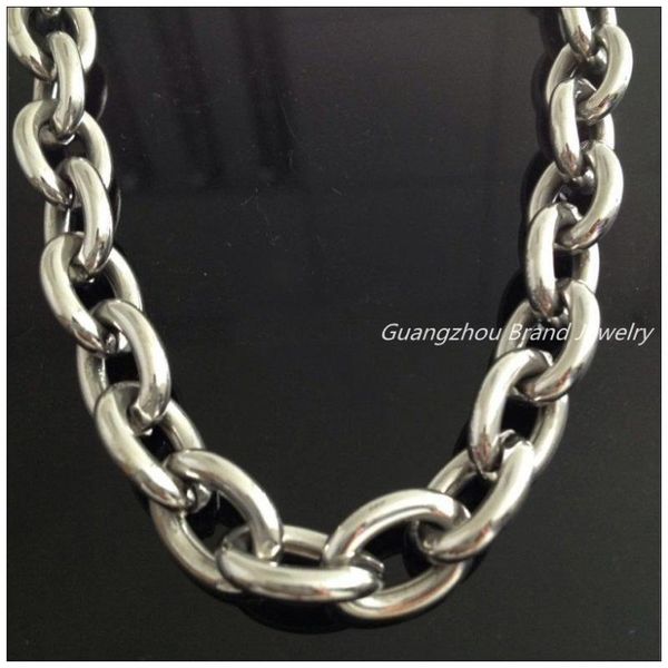 

8"-40" huge heavy 316l stainless steel silver color big o link chain men's boy's necklace 14mm not fades jewelry