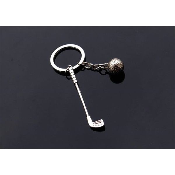 

ball car styling 3d funny golf key club ring, Silver