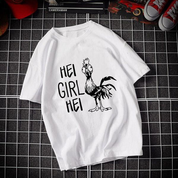 

new t-shirt female hei girl hei cock letter print harajuku 90s short sleeve fun ulzzang t-shirt lady casual, White