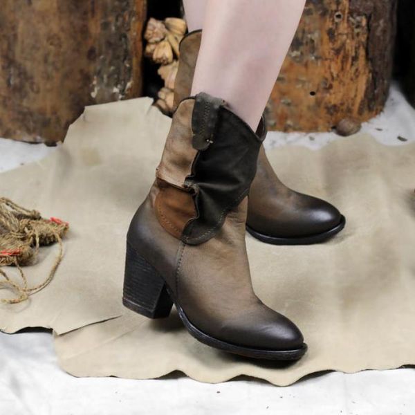 

johnature platform boots genuine leather sheepskin women shoes round toe 2020 new winter zip sewing mixed colors ankle boots, Black