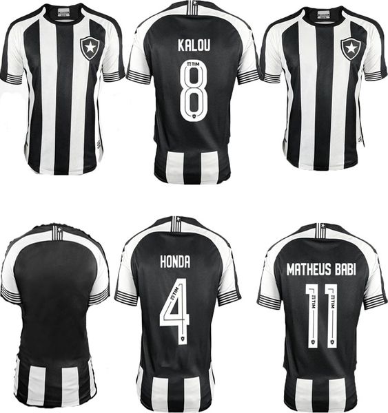 

новый brasil botafogo 20/21 honda football jersey luiz fernando diego soccer jersey a.santana cicero home униформа вентиляторы рубашка camis, Black