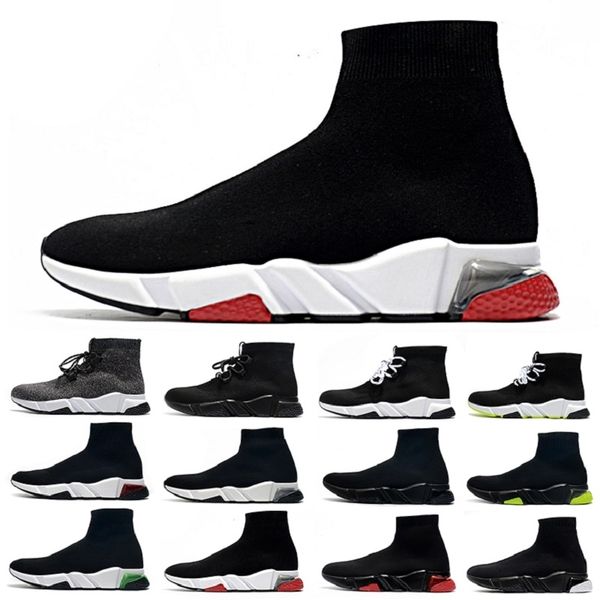 

clearsole lace-up sock shoes men women casual shoes lurex knit black red white yellow oreo mens athletic sports sneakers 36-45