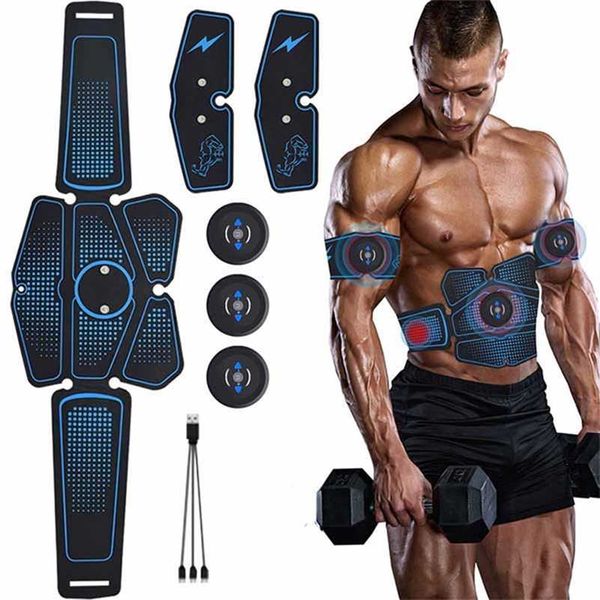 ABS Abdominal Treinador Muscular Elétrico Imprensa Estimulador Slimming Fitness Ems Máquina de Exercício Home Gym Equipamentos Treinamento 220111