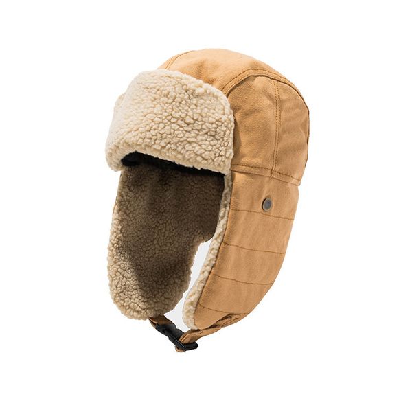 

winter cotton lamb wool bomber hat men women flanging earflap cap outdoors warm russian ushanka trapper hats, Blue;gray