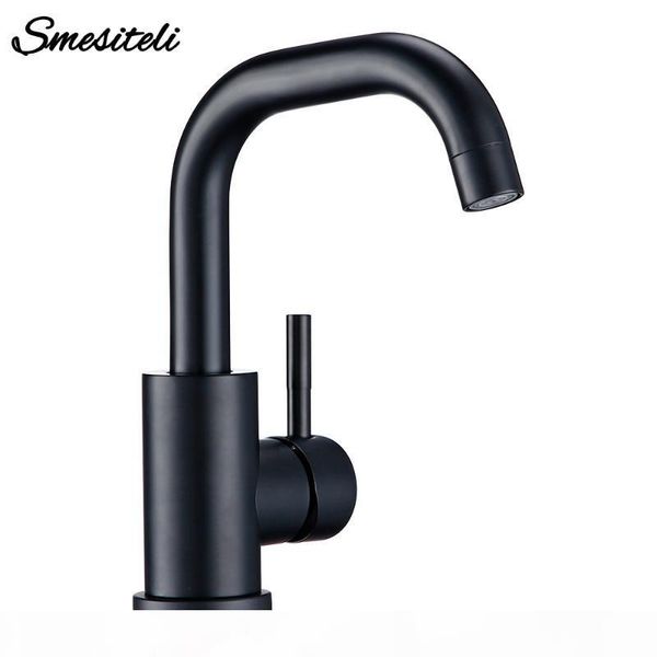 

smesicets black mixed type type single handle platform one hole installation bathroom shower kitchen wc sink faucet