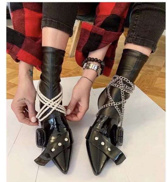 

fashion stretch ankle boots for women neon green black ladies shoes woman party wedding pumps motorcycle boot