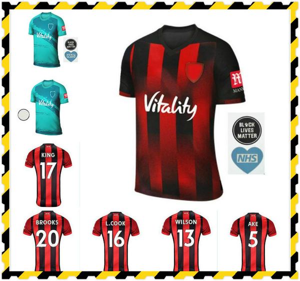 

2020 2021 the cherry afc soccer jerseys thai kit lerma danjuma football jersey solanke king .cook brooks new red black striped shirt 20/21, Black;yellow