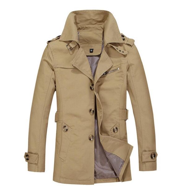

2021 the new new arrival in fashion coat plus size 5xl trench solid 100% cotton male casual jacket khaki jackets for men nyya, Black;brown