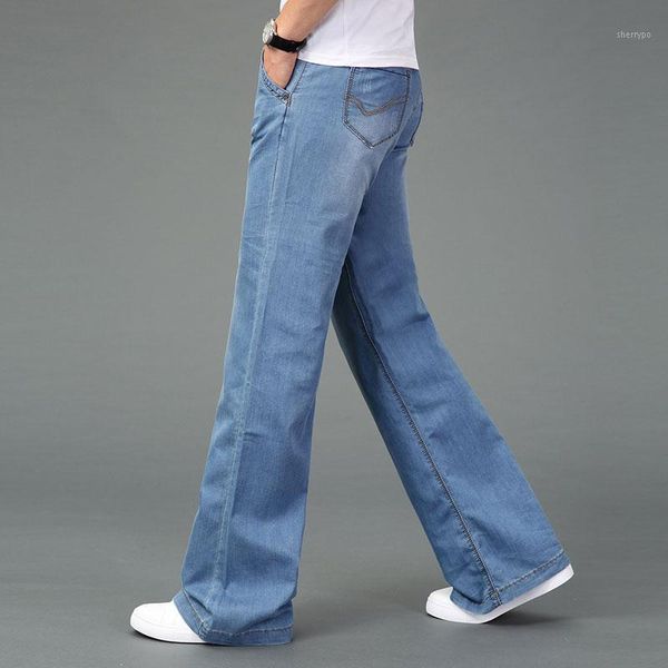 

pantalones vaqueros holgados japoneses y coreanos para hombre, pantalón acampanado, holgado, a la moda, color azul1, Blue