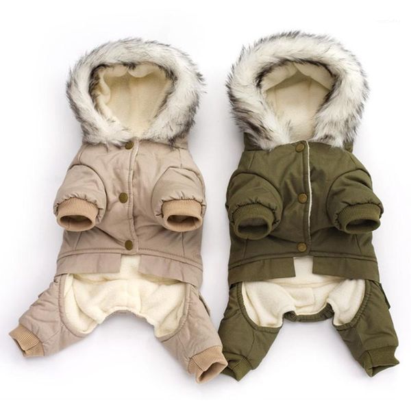 

dog apparel pet clothes winter warm green coat jumpsuit thicken clothing for teddy dogs costume puppy hoodie jackets1