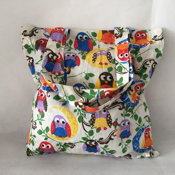 

yile handmade cotton linen eco reusable shoulder bag shopping tote colorful owls the moon jr621 new h wmtrla