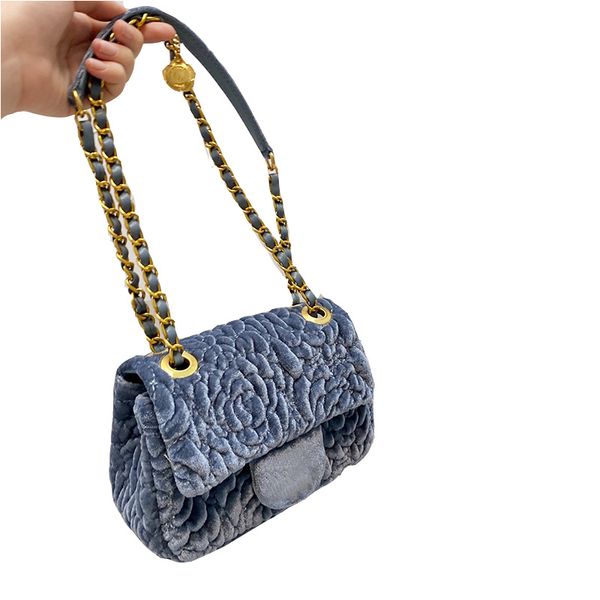 

france womens vintage sasanqua bags classic mini flap square velvet clutch famous designer matelasse crossbody shoulder flower charms luxury