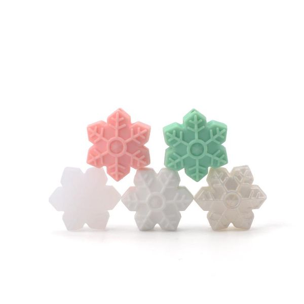 

lofca 5 шт. baby tether пищевая силиконовая снежинка бусины bpa бесплатный мини-призрак baby toetth toy toy halloween pacifier цепи подарки