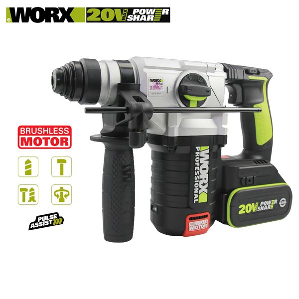 

worx wu388 cordless hammer drill 2.2j electric rotary hammer with sds chuck 20v 4.0ah lithium battery professional power tools