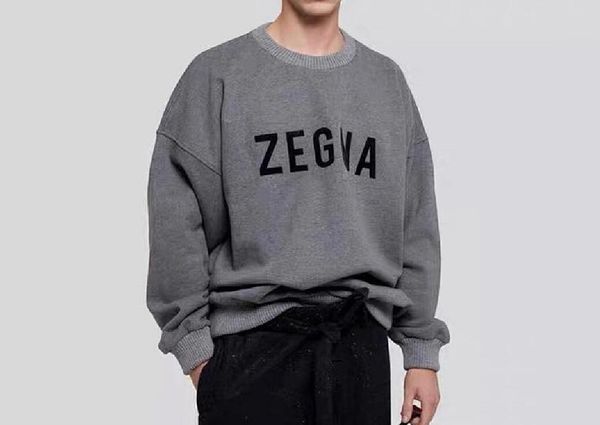 

20fw fg letter classic simple solid crewneck pullover men women long sleeve street outdoor sweatshirt autumn winter sweater, Black