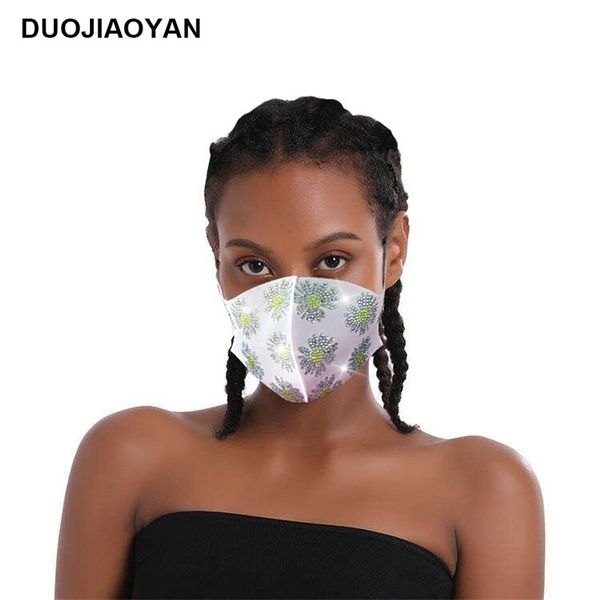 

new polyester dust-proof white rhinestone cloth flash diamond mask fashion party girl face mas