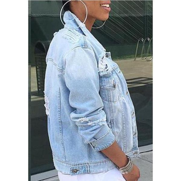 

jacket with holes and thin denim jacket selling women's denim, Black;brown