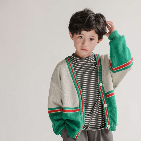 

and cardigan children's 2020 winter new autumn sweater color matching, Blue