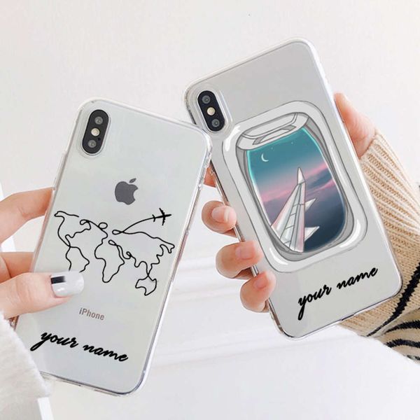 

qavip 11 pro max x xs max 7 8 6 plus xr case, transparent case with travel maplk