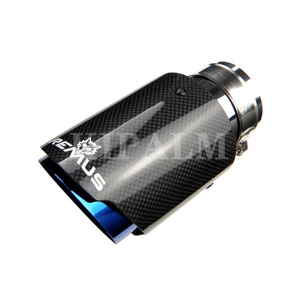 

car universal blue stainless steel carbon fiber exhaust muffler tip remus exhaust end pipe tail pipe tip