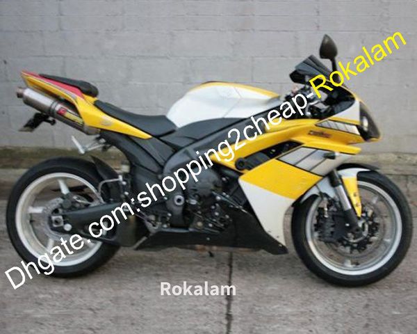 Feeding for Yamaha YZFR1 2007 2008 YZF-R1 07 08 YZF R1 YZFR1000 Bodywork Standings Kit Aftermarket Amarelo Branco preto (moldagem por injeção)