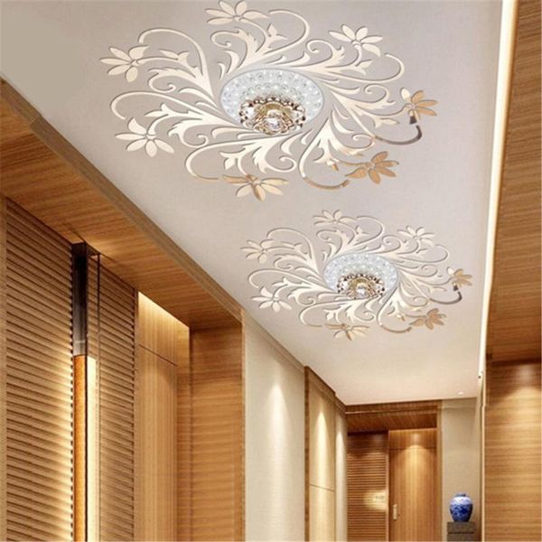 

wall stickers flower shape acrylic mirror ceiling light decor bedroom living room home decoration accessories