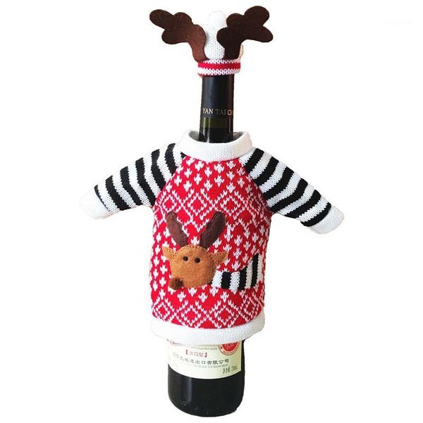 

christmas decorations hoomall sack reindeer dinner table decoration for home year party diy red wine bottle cover gift bags1