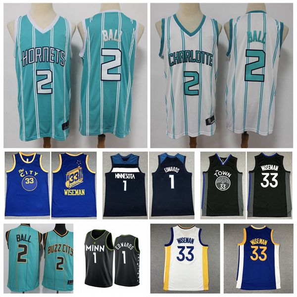 

2021 mens charlottes 2 lamelo ball basketball jerseys stitched minnesotan 1 anthony edwards jersey golden 33 state james wiseman jerseys, Black;red