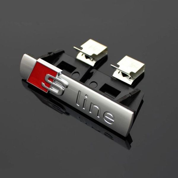 

1 pcs s line metal 3d car front hood grill badge grille emblem logo race for audi a1 a3 a4 a5 a6 a7 a8 q3 q5 q7 tt