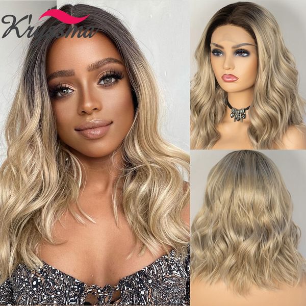 

lx brand synthetic lace front wig ombre blonde natural wave bob wig green blue lace frontal wig cosplay short wigs for womenfactory direct, Black