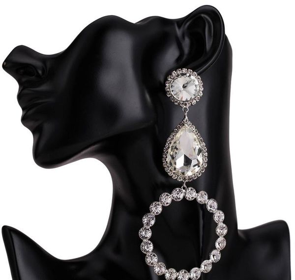 

fashion women earrings earings for crystal water jewelry rhinestone 2019 costume earrings dangle statement drop big sqcns dh_seller2010, Silver