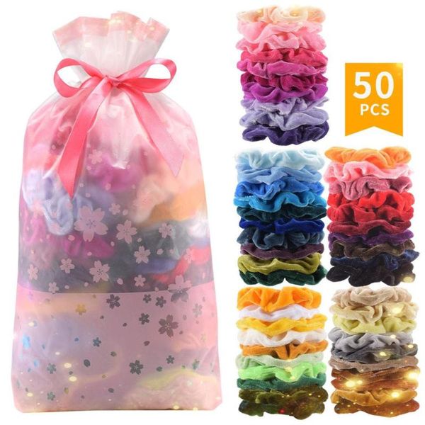 

hair accessories solid velvet elastic bands women ladies tie scrunchies ponytail female girl holder rope