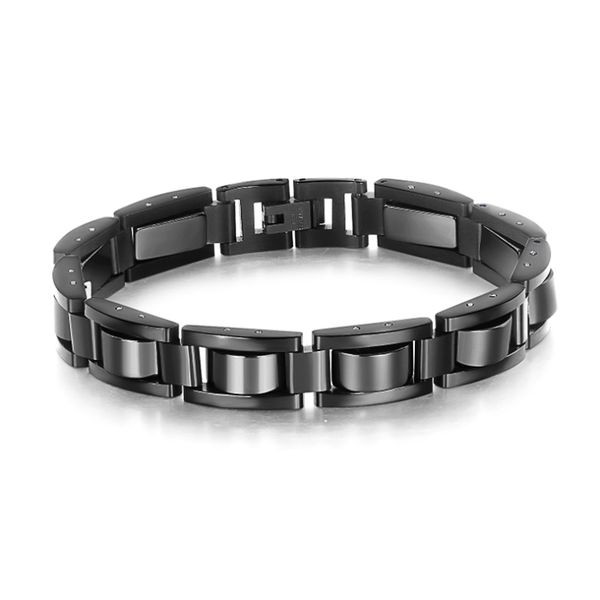 

vj fashion metal steel business black gold thick chain magnet bracelet jewelry for men