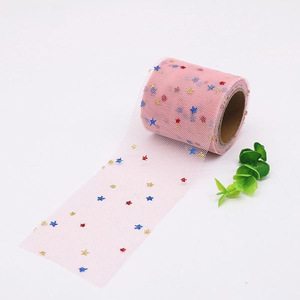 

9.1m roll 6см блестящий многоцветный звездный тюль рулон diy помпом юбка лук торт топпер tutu мягкий всадник тюль со свадьбы день рождения д
