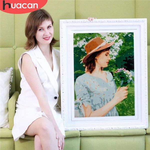

huacan масло живопись по номерам фото пользовательских diy наборы рисования холст фотографии портрет свадьба семьи детей фото wmtqqd