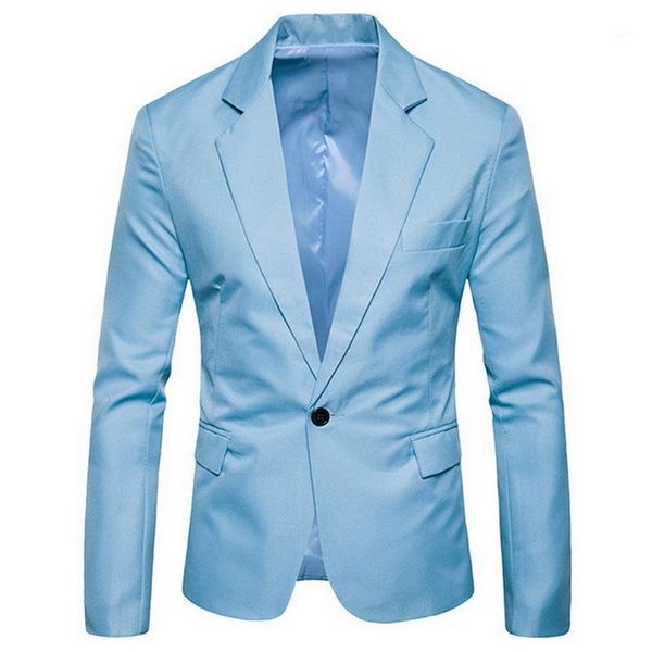 

puimentiua men's solid color blazers casual suit male slim wedding business small suit single button jacket overcoats1, White;black