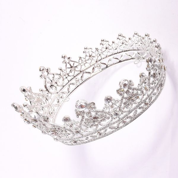 

2021 vintage baroque bridal tiaras accessories gold/silver colorful crystals princess headwear stunning wedding tiaras and crowns12146, Slivery;golden