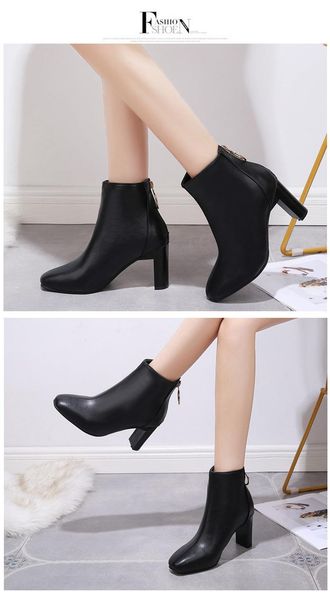 

new autumn and winter all-match pointed boots women 1pcs, Black