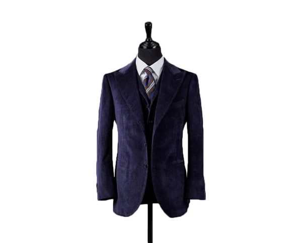

men's suits & blazers two-piece purple corduroy suit with vest skinny singal breasted jacket wedding party evening groomsmen wear, White;black