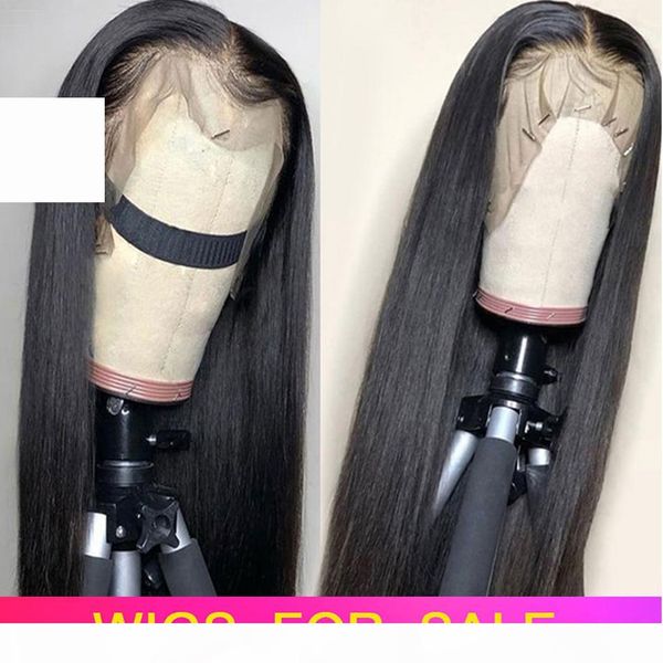 

13x6 lace front human hair wigs pre plucked hairline brazilian straight lace front wig with baby hair remy lace wigs bleached knots, Black;brown