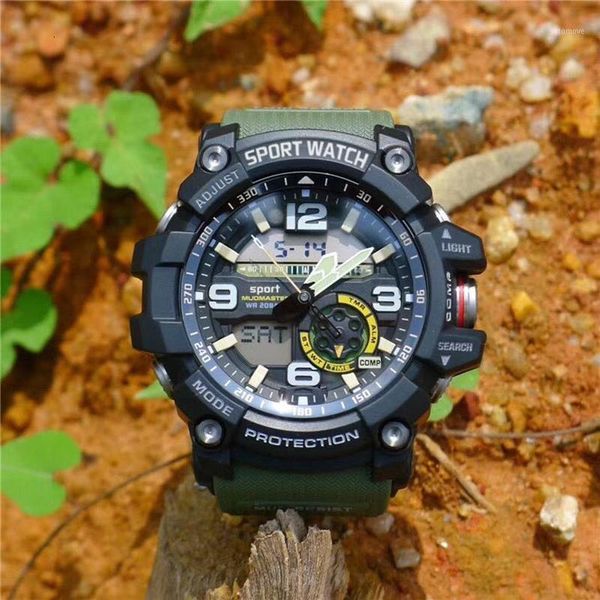 

new men digital watches reloj hombre 50m waterproof led dual watch electronics movement men wearable devices hours1, Silver