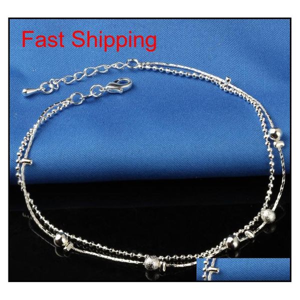 

new 925 sterling sliver ankle bracelet for women foot jewelry inlaid zircon anklets bracelet on a leg jlltpq bdesybag, Red;blue