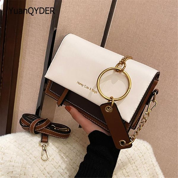 

shoulder bags women designer contrast colo handbag and purse leather crossbody fashion chains bag