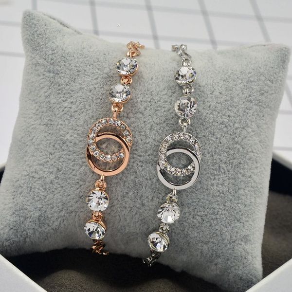 

european and american female jewelry, gold-plated diamond fashion temperament crystal bracelet wholesale retail, Golden;silver