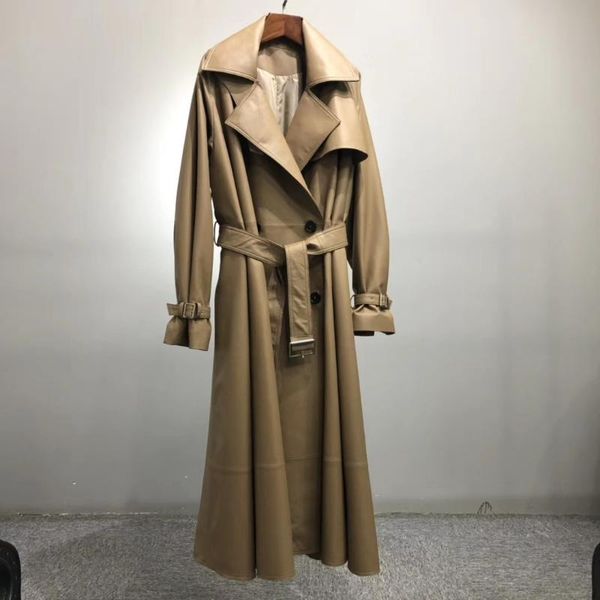 

bottle states in 2020 sheep skin true leather ladies windbreaker jacket coat of cultivate morality processing customized, Black