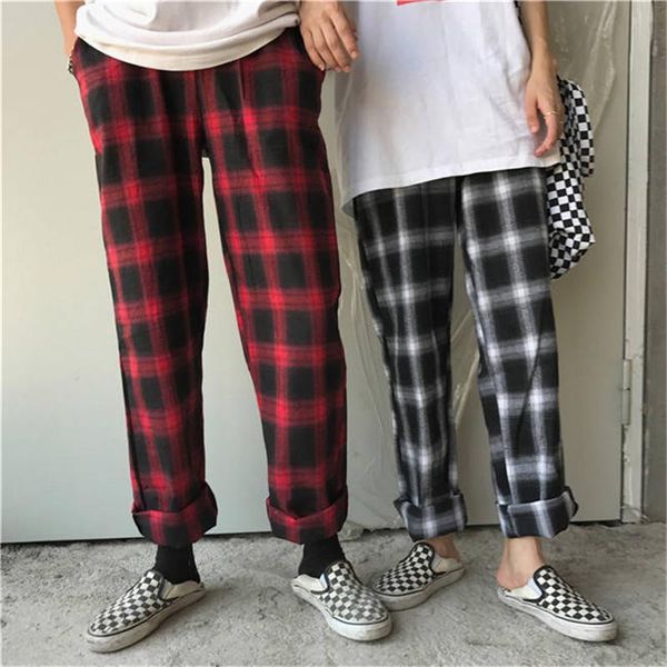 

fashion japan pants summer women harajuku pants plaid mori girl cool print harem trousers fashion casual hip hop women, Black;white