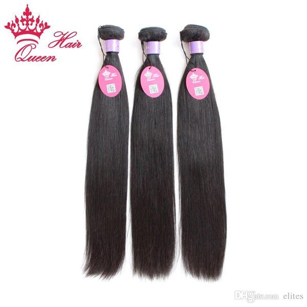 

queen hair malaysian virgin straight 3pcs lot mixed 8"-30" human hair extensions queen hair weave no tangle ing, Black