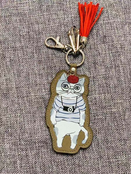 

pendant japanese cartoon chain cat fadou personalized doll key ring 2hhy, Silver