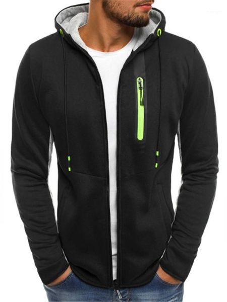 

clothing new casual hooded mens sweatshirts slim cardigan zipper mens long sleeve 21fw designer warm mens, Black