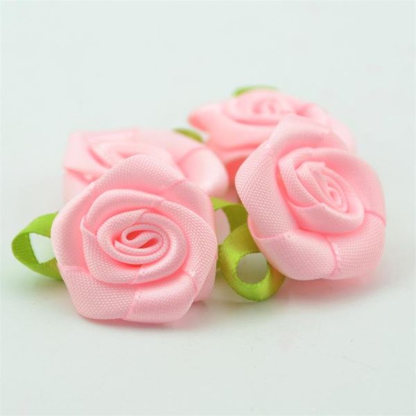

20 шт. 3см атласная лента розовые цветы головы ручной работы diy ремесло скрапбукинг для свадебных украшений дешевые искусственные шелковые